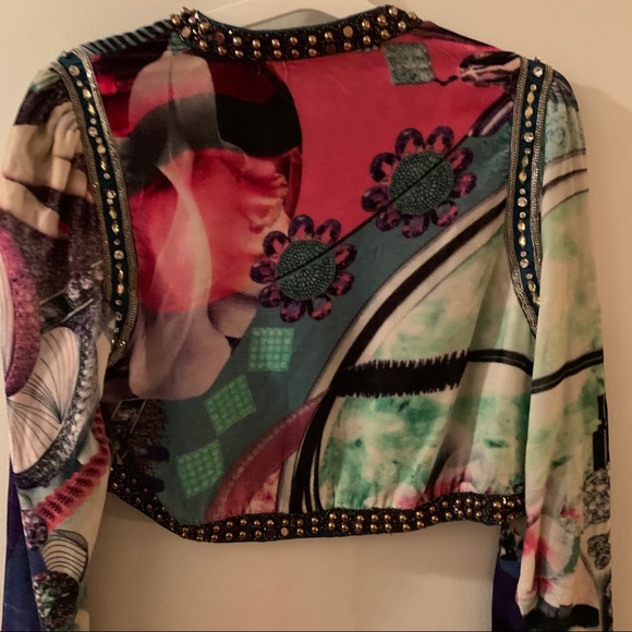 Runway Custo silk cropped blazer - Picture 4 of 15